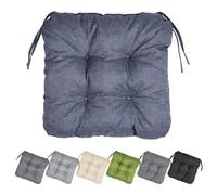 Garronda Coussin de Chaise Extérieur Imperméable 40x40 cm Carré Résistant UV avec Cordons GD-0221 Bleu marine