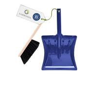 Garronda Ensemble pelle et balayette Noir + Bleu - pelle métal manche métal brosse poils PET - Lot de 1 - GD-0172