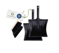 Garronda Ensemble pelle et balayette Noir + Noir - pelle métal manche métal brosse poils PET - Lot de 2 - GD-0172