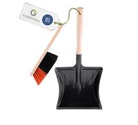Garronda Ensemble pelle et balayette Noir/Orange + Noir - pelle métal manche bois brosse poils PET - Lot de 1 - GD-0010
