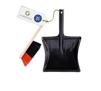 Garronda Ensemble pelle et balayette Noir/Orange + Noir - pelle métal manche métal brosse poils PET - Lot de 1 - GD-0172