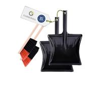 Garronda Ensemble pelle et balayette Noir/Orange + Noir - pelle métal manche métal brosse poils PET - Lot de 2 - GD-0172