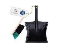 Garronda Ensemble pelle et balayette Noir/Vert + Noir - pelle métal manche métal brosse poils PET - Lot de 1 - GD-0172