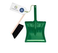 Garronda Ensemble pelle et balayette Noir + Vert - pelle métal manche métal brosse poils PET - Lot de 1 - GD-0172