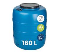 Garronda Fût Alimentaire 160 L Plastique HDPE Tonneau Baril Grande Ouverture pour Eau, Stockage et Fermentation Recuperateur D Eau De Pluie GD-0186 Bleu