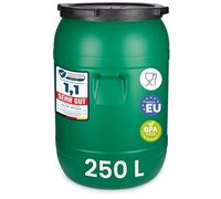 Garronda Fût Plastique Alimentaire 250L sans BPA Récupérateur d'eau GD-0142 | Bidon Alimentaire avec Couvercle, Large Ouverture, Grand Réservoir Eau, pour Choucroute, Croquettes, Fermentation et Stockage