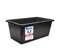 Garronda Lot de 1 Grand Bac à Mortier Rectangulaire 60L Plastique GD-0169 | Seau de Chantier, Auge de Maçon, Fond Rigide, Poignées, Graduée, Empilable, Bac Renforcé pour Sable Eau Construction Jardin