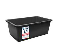 Garronda Lot de 1 Grand Bac à Mortier Rectangulaire 80L Plastique GD-0169 | Seau de Chantier, Auge de Maçon, Fond Rigide, Poignées, Graduée, Empilable, Bac Renforcé pour Sable Eau Construction Jardin