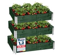Garronda, lot de 2 cadres en bois pour palettes, boîtes de rangement en bois, jardinières surélevées, boîtes en bois, couleur verte