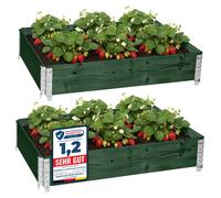Garronda, lot de 2 cadres en bois pour palettes, boîtes de rangement en bois, jardinières surélevées, boîtes en bois, couleur verte