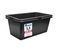Garronda Lot de 2 Grand Bac à Mortier Rectangulaire 60L Plastique GD-0169 | Seau de Chantier, Auge de Maçon, Fond Rigide, Poignées, Graduée, Empilable, Bac Renforcé pour Sable Eau Construction Jardin