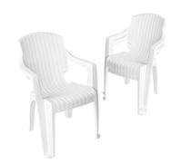 Garronda Lot de 3 Chaises de Jardin Extérieur Empilables Blanc GD-0254