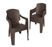 Garronda Lot de 4 Chaises de Jardin Extérieur Empilables Marron GD-0254