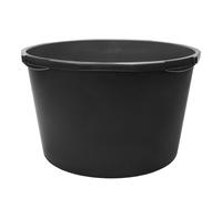 Garronda Lot de 5 Grande Bassine Plastique 65L Seau à Mortier Rond GD-0170 | Cuve de Chantier, Fond Rigide, Poignées Intégrées, Graduée, Bac Plastique Renforcé pour Eau Construction Jardin Maison, Noir