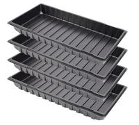 Garronda Plateau de Culture, Bac de Culture en Plastique pour Mini Serre et Semis, Plateau pour Plantes et Jardin, Bac de Germination Étanche, Idéal pour Potager et Balcon, Lot de 4 (60x30 cm, Noir)
