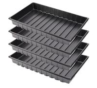 Garronda Plateau de Culture, Bac de Culture en Plastique pour Mini Serre et Semis, Plateau pour Plantes et Jardin, Bac de Germination Étanche, Idéal pour Potager et Balcon, Lot de 4 (53x32 cm, Noir)