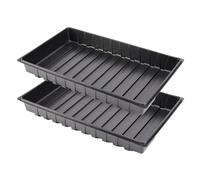 Garronda Plateau de Culture, Bac de Culture en Plastique pour Mini Serre et Semis, Plateau pour Plantes et Jardin, Bac de Germination Étanche, Idéal pour Potager et Balcon, Lot de 2 (53x32 cm, Noir)