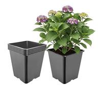 Garronda Pot de Fleur Carré Haut Plastique 25 × H 26 cm (11L) - x5 Godets Semis Pot Culture Profond Drainage Résistants Intempéries pour Plantes Pépinière Jardin Serre Intérieur Extérieur GD-0201