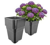 Garronda Pot de Fleur Carré Haut Plastique 30,5 × H 31 cm (18L) - x10 Godets Semis Pot Culture Profond Drainage Résistants Intempéries pour Plantes Pépinière Jardin Serre Intérieur Extérieur GD-0201
