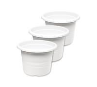 Garronda Pot de Fleurs Plastique Pot Rond pour Fleurs et Plantes GD-0022 (3 Pièces Blanc, ⌀ 23cm H 16,5cm)