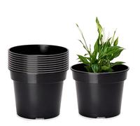 Garronda Pots Horticulture Ronds Pots pour Culture de Plants de Plantes et Fleurs GD-0025 (10 Pièces Noir, ⌀ 32 cm H 26 cm)