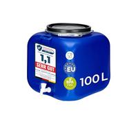 Garronda Récupérateur d'eau de Pluie Carré 100 litres sans BPA avec Robinet et Couvercle - Idéal pour Choucroute et Salaison GD-0089, Bleu