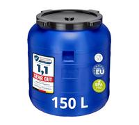 Garronda Récupérateur d'eau de Pluie Large 150 litres sans BPA avec Couvercle Jerrican pour Jardin et Stockage GD-0093, Bleu
