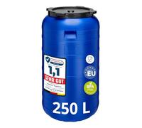 Garronda Récupérateur d'eau de Pluie Large 250 litres sans BPA avec Couvercle Jerrican pour Jardin et Stockage GD-0093, Bleu