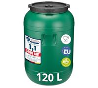 Garronda Réservoir d'eau de 120 litres Baril Alimentaire Bidon Eau GD-0078 | Fût à Large Ouverture, en HDPE, sans BPA, Tonneau de Jardin, Bac à Aliments pour Animaux, Conteneur d'Eau, Universel, Vert