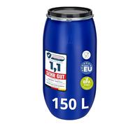 Garronda réservoir d'eau de 150 litres, Baril Alimentaire, fût à Large Ouverture en HDPE et sans BPA, tonneau de Jardin, bac à Aliments pour Animaux, conteneur d'eau, tonneau Universel GD-0078, Bleu