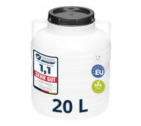 Garronda Réservoir d'eau de 20 litres Baril Alimentaire Bidon Eau GD-0078 | Fût à Large Ouverture, en HDPE, sans BPA, Tonneau de Jardin, Bac à Aliments pour Animaux, Conteneur d'Eau, Universel, Blanc