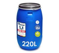 Garronda Réservoir d'eau de 220 litres Baril Alimentaire Bidon Eau GD-0078 | Fût à Large Ouverture, en HDPE, sans BPA, Tonneau de Jardin, Bac à Aliments pour Animaux, Conteneur d'Eau, Universel, Bleu