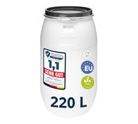 Garronda réservoir d'eau de 220 litres, Baril Alimentaire, fût à Large Ouverture en HDPE et sans BPA, tonneau de Jardin, bac à Aliments pour Animaux, conteneur d'eau, tonneau Universel GD-0078, Blanc