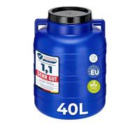 Garronda réservoir d'eau de 40 litres, Baril Alimentaire, fût à Large Ouverture en HDPE et sans BPA, tonneau de Jardin, bac à Aliments pour Animaux, conteneur d'eau, tonneau Universel GD-0078, Bleu