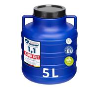 Garronda réservoir d'eau de 5 litres, Baril Alimentaire, fût à Large Ouverture en HDPE et sans BPA, tonneau de Jardin, bac à Aliments pour Animaux, conteneur d'eau, tonneau Universel GD-0078, Bleu