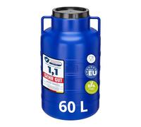 Garronda réservoir d'eau de 60 litres Twist-Off, Baril Alimentaire, fût à Large Ouverture en HDPE et sans BPA, tonneau de Jardin, bac à Aliments pour Animaux, tonneau Universel GD-0078, Bleu
