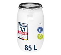 Garronda réservoir d'eau de 85 litres, Baril Alimentaire, fût à Large Ouverture en HDPE et sans BPA, tonneau de Jardin, bac à Aliments pour Animaux, conteneur d'eau, tonneau Universel GD-0078, Blanc