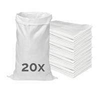 Garronda Sacs à Gravats et Déchets Jardin 105x65 cm à 50 kg Blanc GD-0258 | x20 Sac Chantier en Polypropylène Tissé, Réutilisable, Très Résistant pour Transport Stockage Charbon Sable Gravier Végétaux