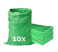 Garronda Sacs à Gravats et Déchets Jardin 105x65 cm à 50 kg Vert GD-0258 | x10 Sac Chantier en Polypropylène Tissé, Réutilisable, Très Résistant pour Transport Stockage Charbon Sable Gravier Végétaux
