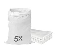Garronda Sacs à Gravats et Déchets Jardin 85x50 cm à 25 kg Blanc GD-0258 | x5 Sac Chantier en Polypropylène Tissé, Réutilisable, Très Résistant pour Transport Stockage Charbon Sable Gravier Végétaux
