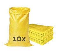 Garronda Sacs à Gravats et Déchets Jardin 85x50 cm à 25 kg Jaune GD-0258 | x10 Sac Chantier en Polypropylène Tissé, Réutilisable, Très Résistant pour Transport Stockage Charbon Sable Gravier Végétaux