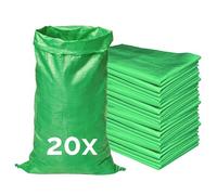Garronda Sacs à Gravats et Déchets Jardin 85x50 cm à 25 kg Vert GD-0258 | x20 Sac Chantier en Polypropylène Tissé, Réutilisable, Très Résistant pour Transport Stockage Charbon Sable Gravier Végétaux