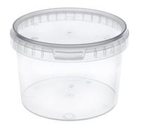 Garronda Seau avec Couvercle 0,5 L pour Le Stockage de Produits Alimentaires et Chimiques 100 Pièces Transparent GD-0072
