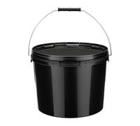Garronda Seau avec Couvercle 10L en Plastique 10 Pièces Noir GD-0104 | Boîte pour Stockage Produits Alimentaires, Liquides, en Vrac, Fermentés et Chimiques, Hermétique, Inodore, Stable, avec Anse