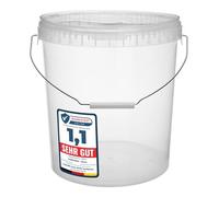 Garronda Seau avec Couvercle 16L avec Anse Métallique 5 Pièces GD-0072 | Transparent, en Plastique, Inodore, Hermétique pour Stockage Produits Alimentaires, Liquides, en Vrac, Fermentés et Chimiques