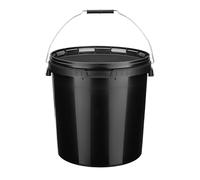 Garronda Seau avec Couvercle 20 L pour Le Stockage de Produits Alimentaires et Chimiques 50 Pièces Noir GD-0104