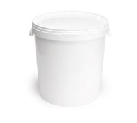 Garronda Seau avec Couvercle 30L en Plastique pour Stockage Alimentaire Stable et Hermétique avec Poignées pour Produits en Vrac Liquides Fermentés et Chimiques 100 Pièces Blanc GD-0072