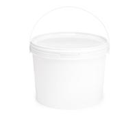 Garronda Seau avec Couvercle 3L en Plastique pour Stockage Alimentaire Stable et Hermétique avec Anse en Plastique pour Produits en Vrac Liquides Fermentés et Chimiques 20 Pièces Blanc GD-0071