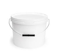 Garronda Seau en Plastique Blanc 10 litres avec Couvercle - pour Le Stockage de Produits Alimentaires et Chimiques - en Polypropylène - Lot de 1 - GD-0115
