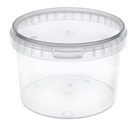 Garronda Seau en Plastique Transparent 0,5 litres avec Couvercle - pour Le Stockage de Produits Alimentaires et Chimiques - en Polypropylène - Lot de 1 - GD-0111